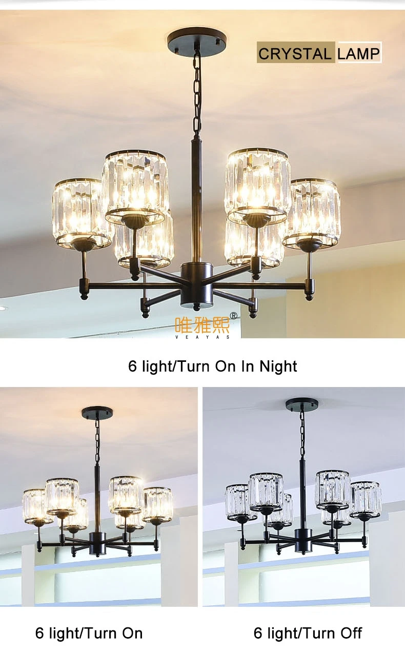 Luxury Crystal chandelier for Living Room Classic Crystal Chandelier Light Fixtures Bedroom Gold Lamp LED Crystal Lamp Ceiling