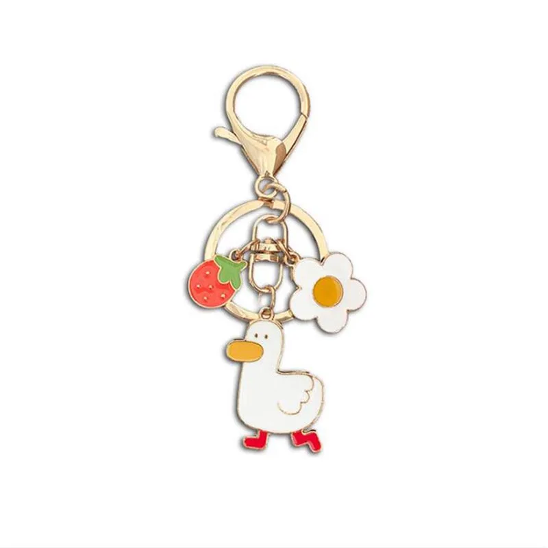 

Брелок для ключей с изображением утки, модный аксессуар для ключей с подвеской в виде пары, подарка женщине, подруге, куклы