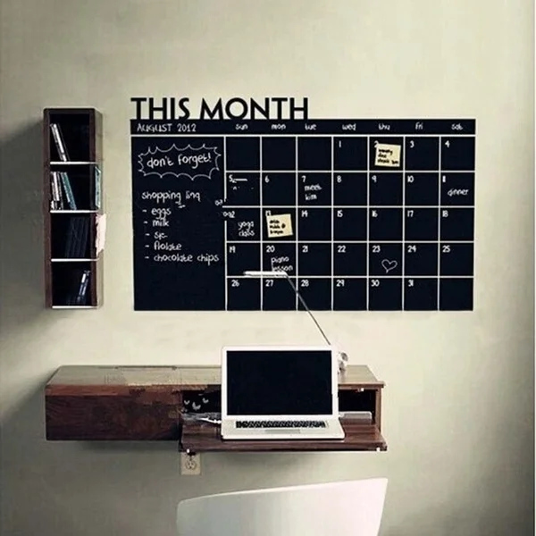 

Monthly Planner Chalkboard Chalk Blackboard Wall Sticker Decor Month Plan Calendar DIY