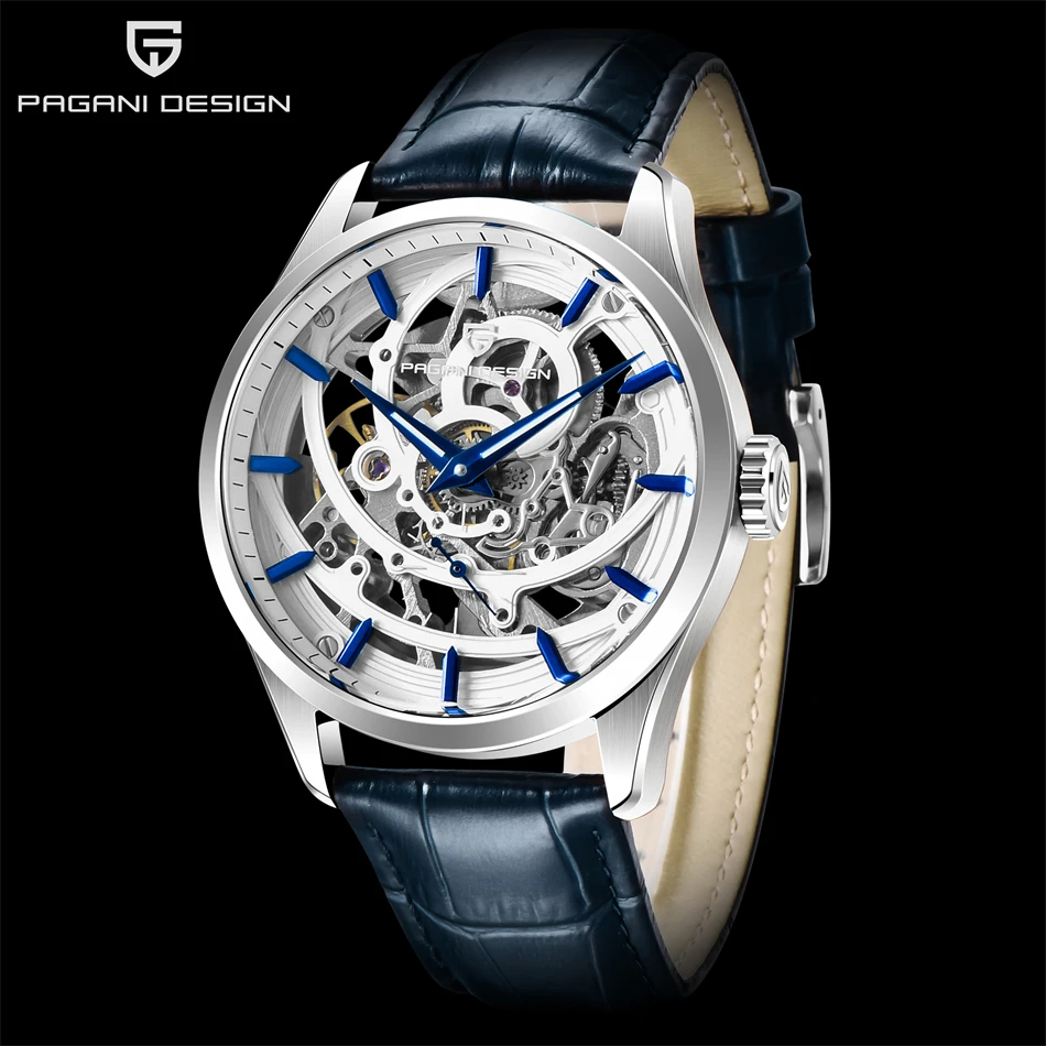 

Pagani Design Fashion Luxury Hollow Men Mechanical Watch Top Brand 100M Waterproof Casual Sports Leather Watch Man Reloj Hombre
