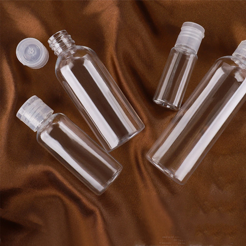10/20/30/50/100ml Plastic PET Clear Flip Lid Lotion Bottles Cosmetic Shampoo Sample Containers Travel Liquid Refillable Bottle | Красота и