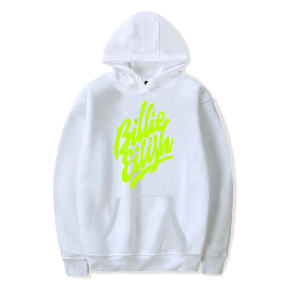 Уличная одежда Billie Eilish, толстовка с капюшоном, Мужская зимняя Толстовка с длинным рукавом в стиле Харадзюку, Повседневная Мягкая Белая простая Толстовка в стиле хип-хоп - Цвет: navy blue