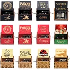 Популярная музыкальная шкатулка в стиле фильма, 50 стилей, деревянная шкатулка с рукояткой, королева Юрского периода, подарок на Рождество, день рождения, новый год