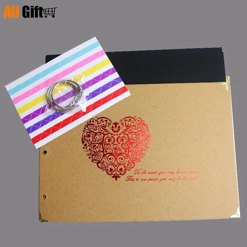 10 дюймовый альбом сделай сам скрапбукинг серия сердец крафт бумага фотоальбомы