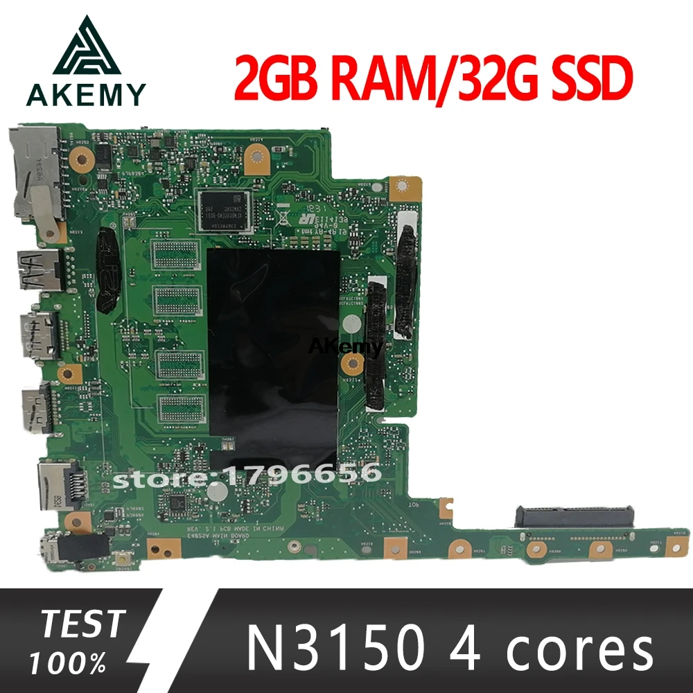 

E502SA материнская плата для ноутбука For Asus подходит для 15 "ноутбуков E502SA E502S Mianboard W/( N3150 4 ядра CPU + 2 Гб RAM + 32G SSD)