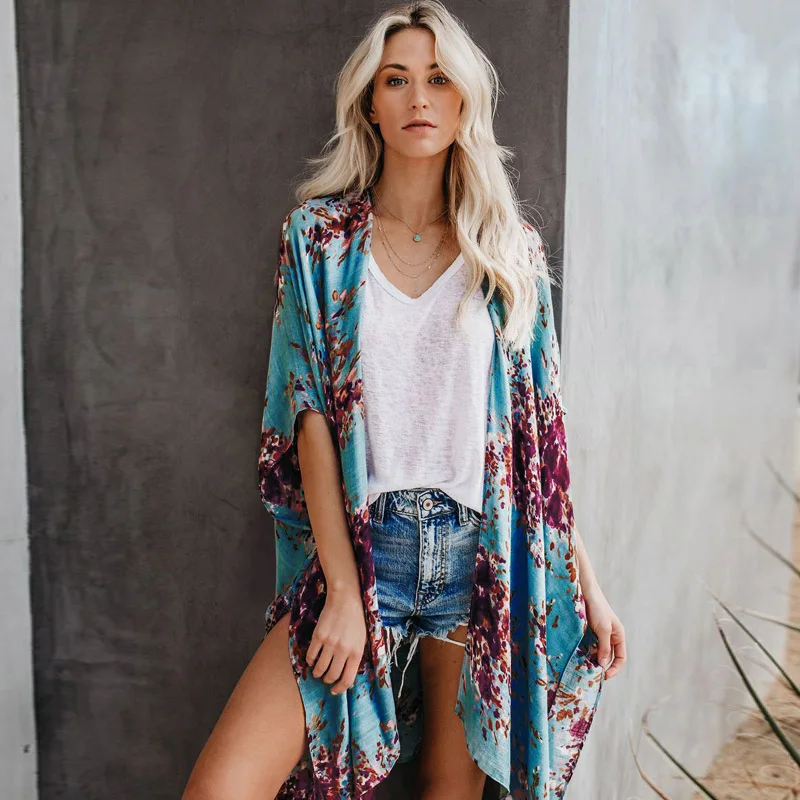 Женский богемный кардиган из хлопка Свободный Повседневный Кардиган оверсайз с