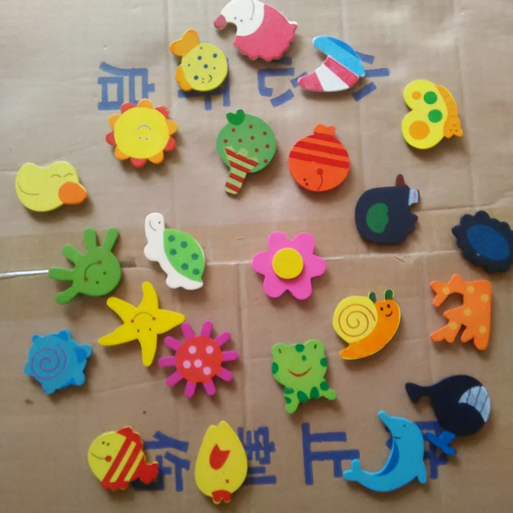 

12Pcs/Set Animals Wooden Magnetic Fridge Stickers Refrigerator Home Decoration NeW