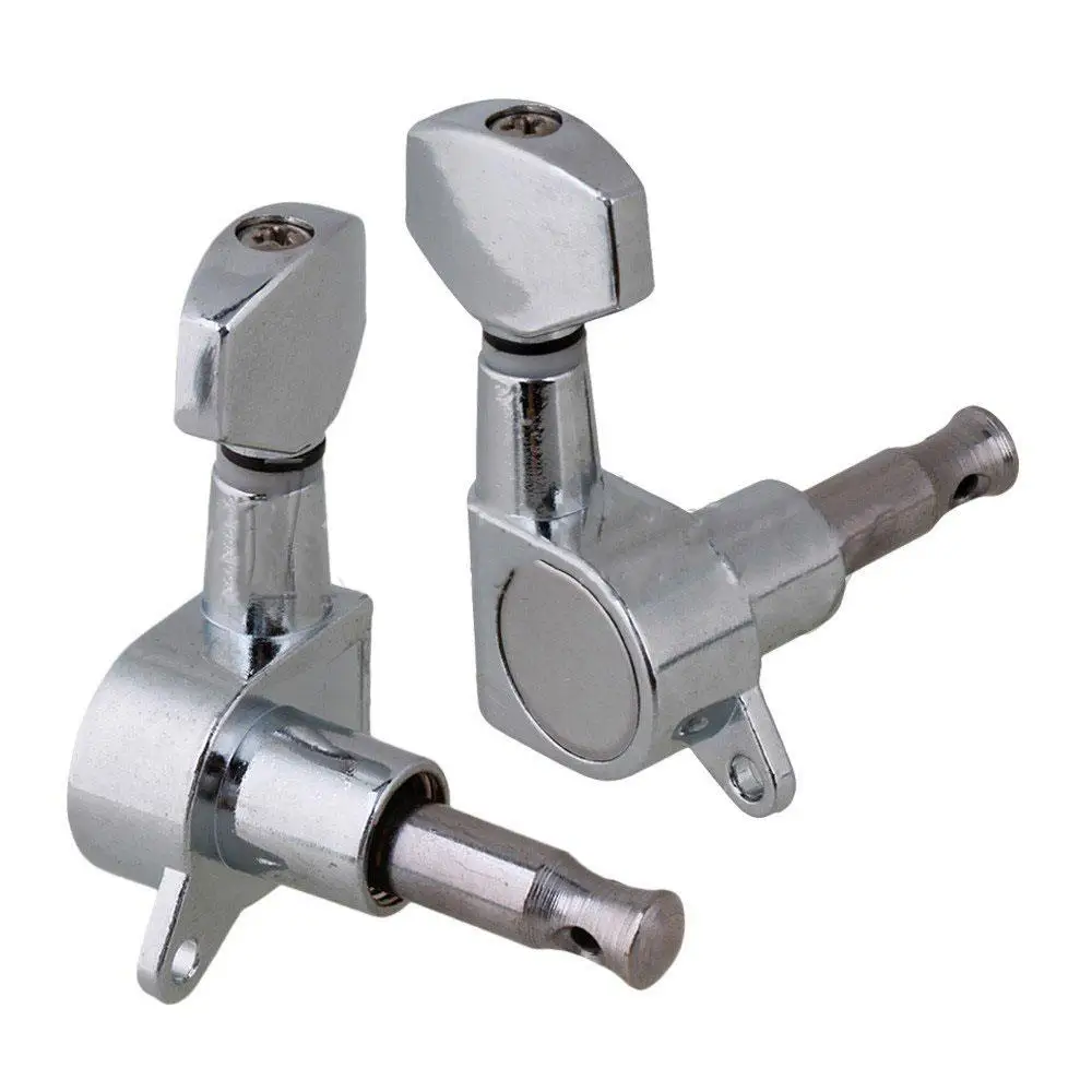 

Chrome Tuning Peg Electric Parts Guitar Tuning Pegs Durable 3R+3L Tuners Keys Right Hand Round Head Machine Heads Tuner