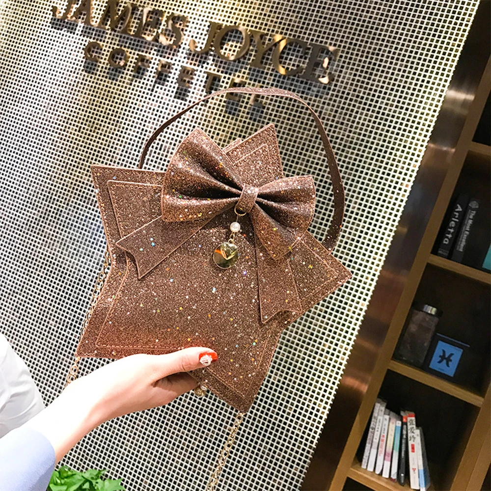 

Lady Bag Design Luxury Brand Multifunctional Shoulder Bag Five-Pointed Star Shape Cross Body Fashion Style Sequin Decorated