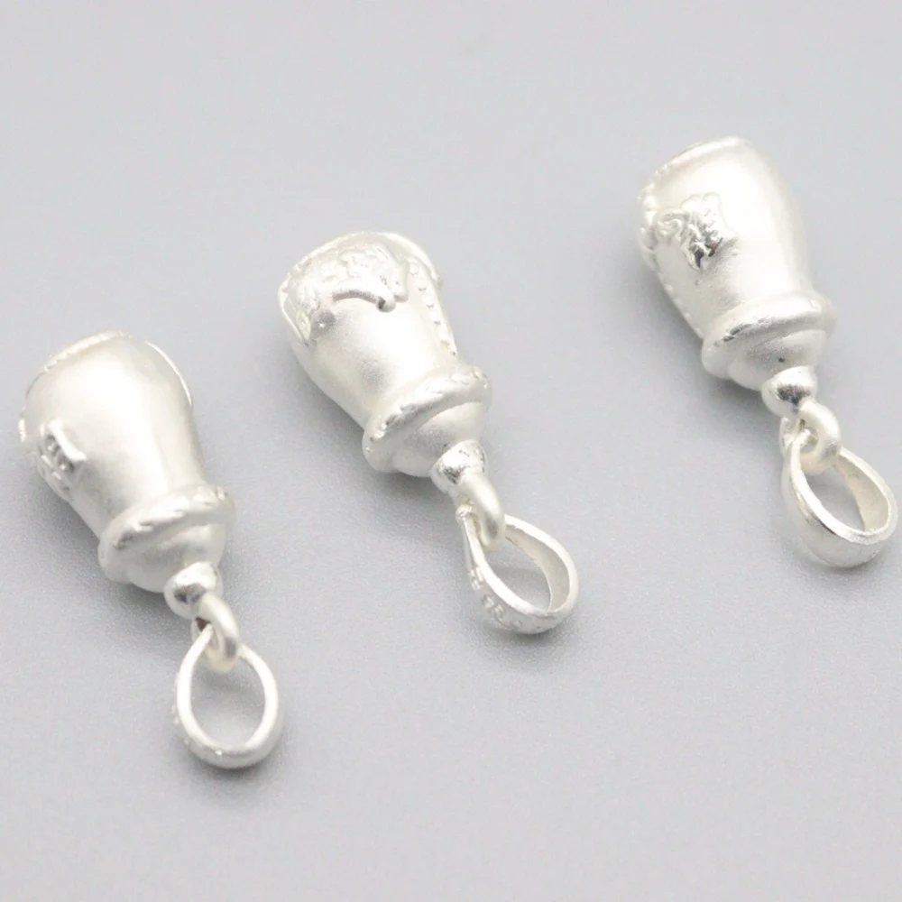 

5PCS New Fine Pure Sterling Silver S925 Pendant Women Men Feeding Bottle Bead Pendant 24*9mm