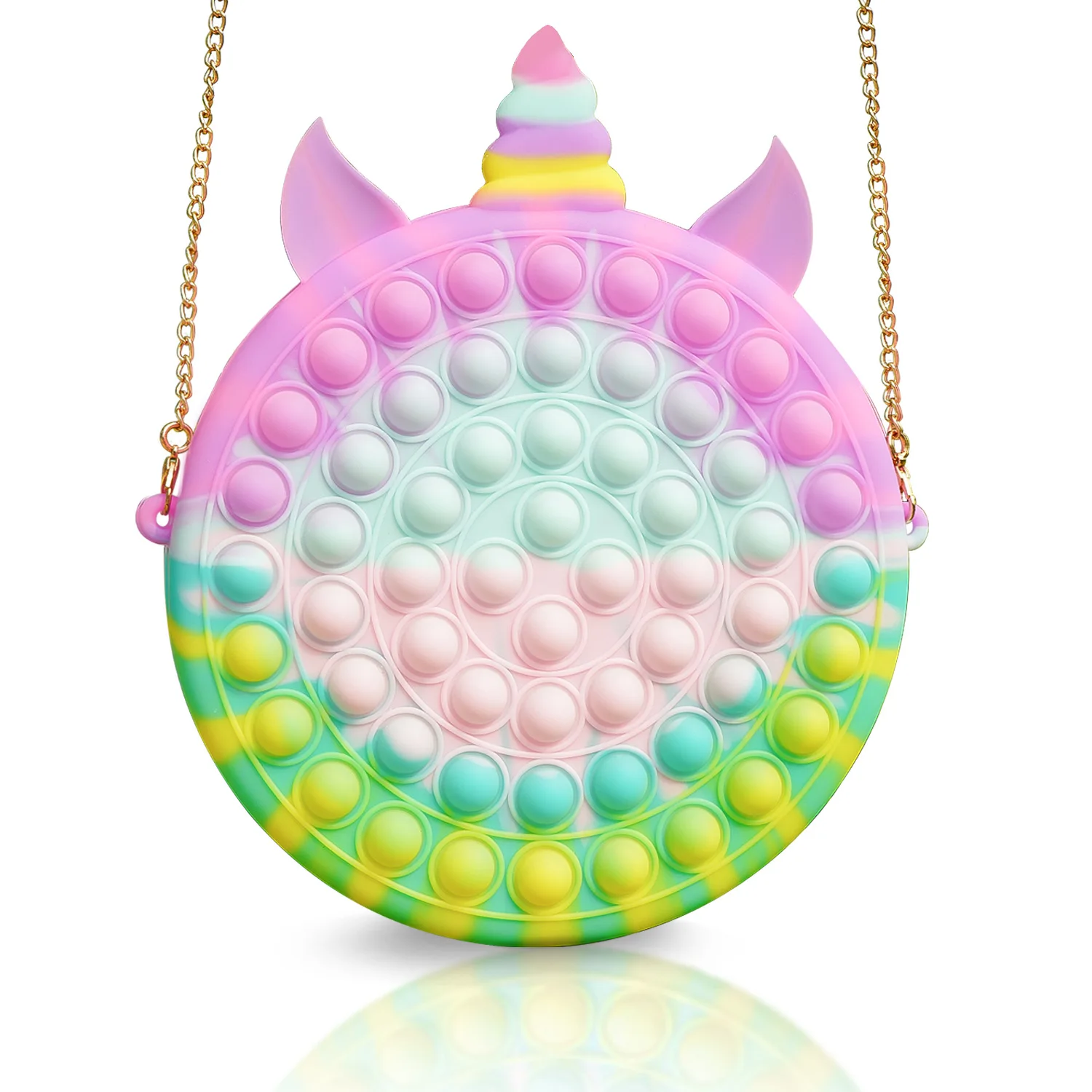 

Mini Cute Shoulder bag Simple Push Bubble Hangbags Adjustable Squeeze Sensory Shoulder Bag Cartoon Silicone Fidget Messenger Bag