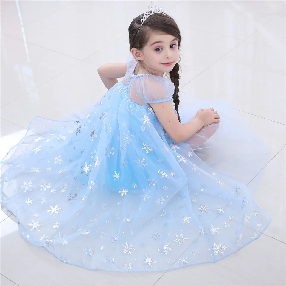 Эльза 2 Новинка 2019 года платье Эльзы летнее для девочек платья принцессы vestidos Menina