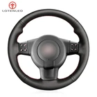 LQTENLEO черный чехол на руль из натуральной кожи для Seat Leon (1P) FR 2005-2009 Leon (1P) Cupra 2005-2009 Ibiza (6L) FR 2005