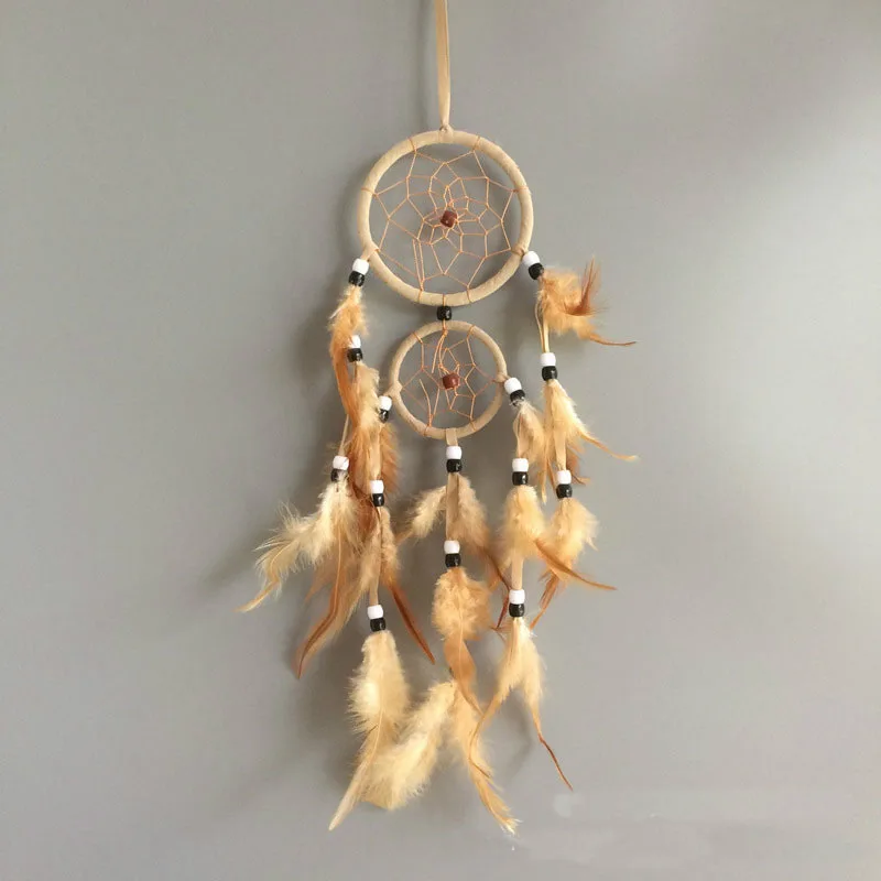 

Vintage Home Decoration Retro Feather Dream Catcher Circular Feathers Wall Hanging Dreamcatchers for Car
