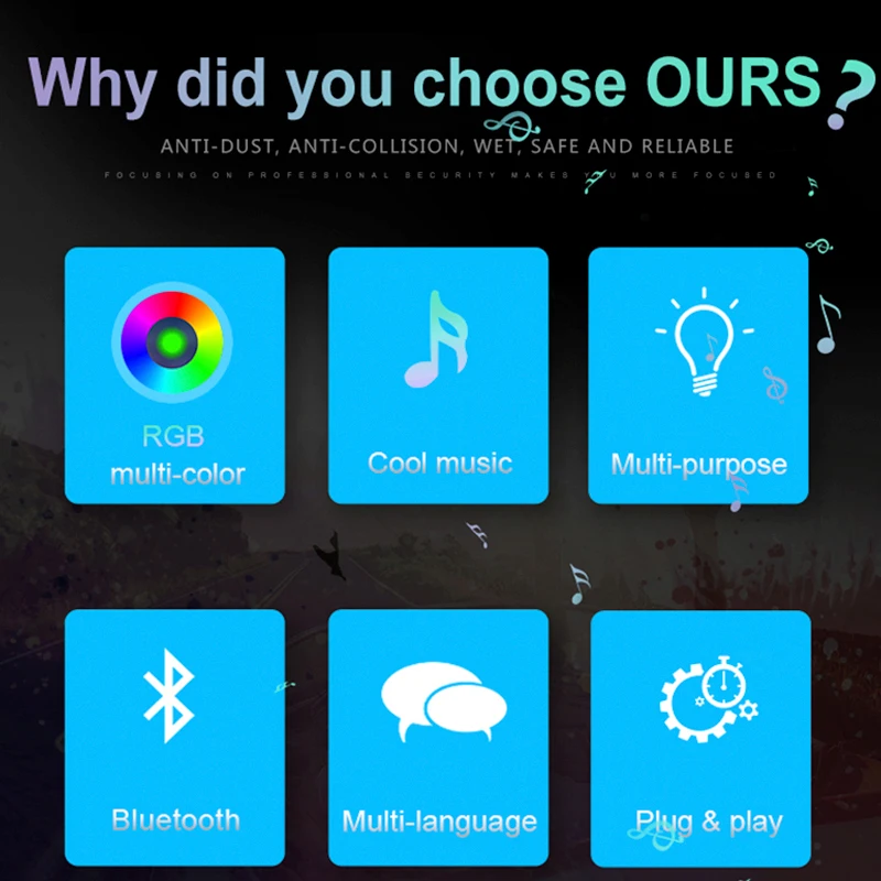 RGB H4 светодиодный H7 автомобильный головной светильник лампа многоцветная