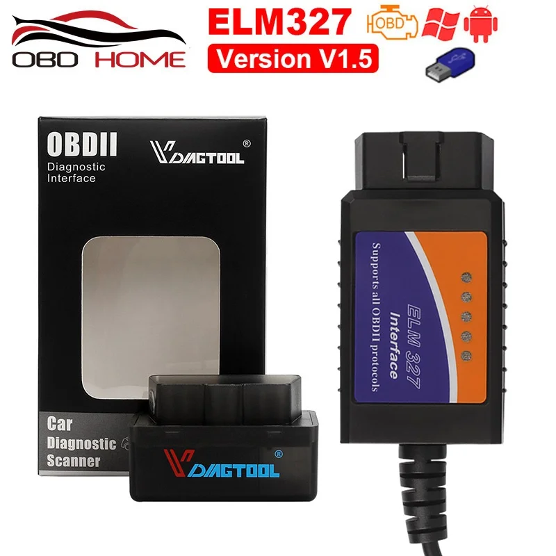 Автомобильный диагностический прибор OBD2 Super Mini ELM327 wifi usb V2.1 V1.5 ELM 327 для Android/Symbian