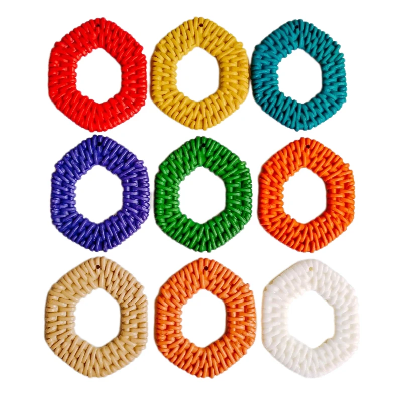 

Acrylic Plastic Imitation Weave Pendant Accessories Eardrop Necklace Charms Jewelry Finding Diy Material 10pcs KP2598