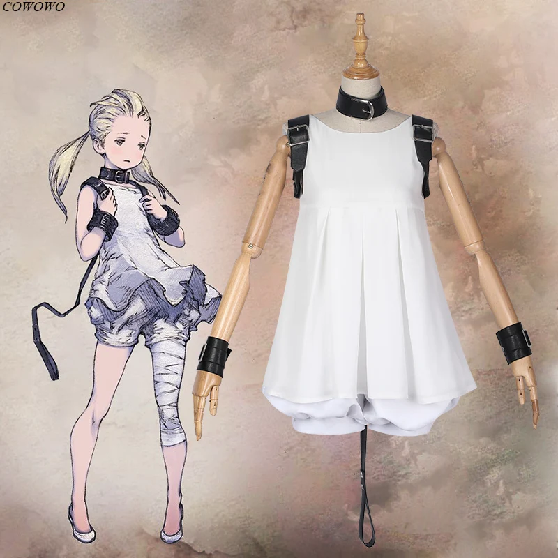 

Аниме! Платье для косплея Game NieR Re[in], белое платье для девочки с гвоздикой