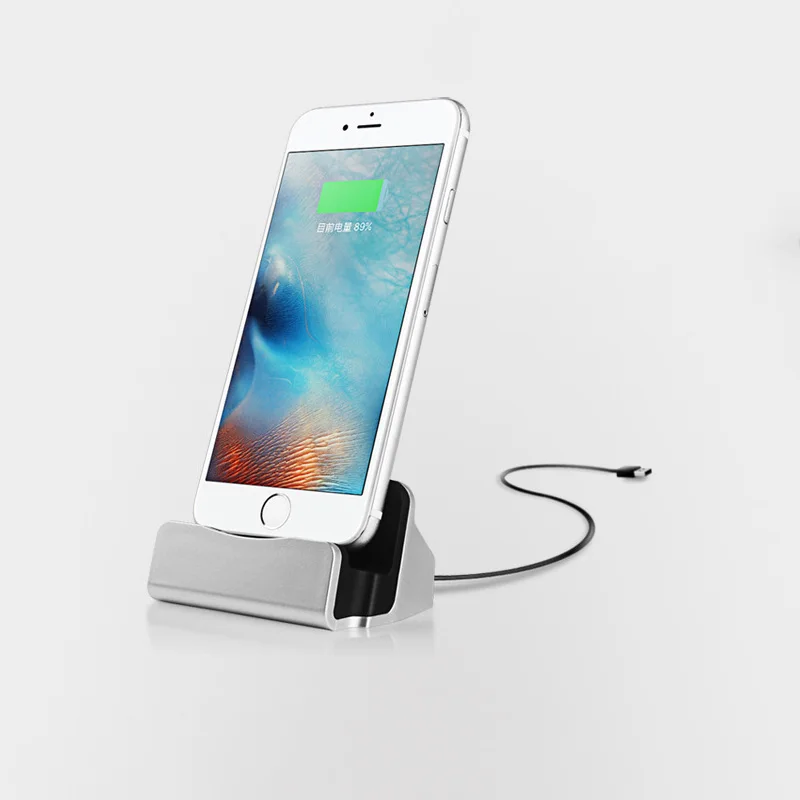For IPhone X 8 7 6 USB Cable Sync Cradle Charger Base for Xiaomi Android Type C Samsung Stand Holder Charging Dock Station | Мобильные