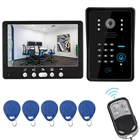 7-дюймовый проводной видеодомофон, дверной звонок, карта, пароль, Удаленная разблокировка, ИК ночное видение, электронный дверной звонок, мониторинг 700 линий