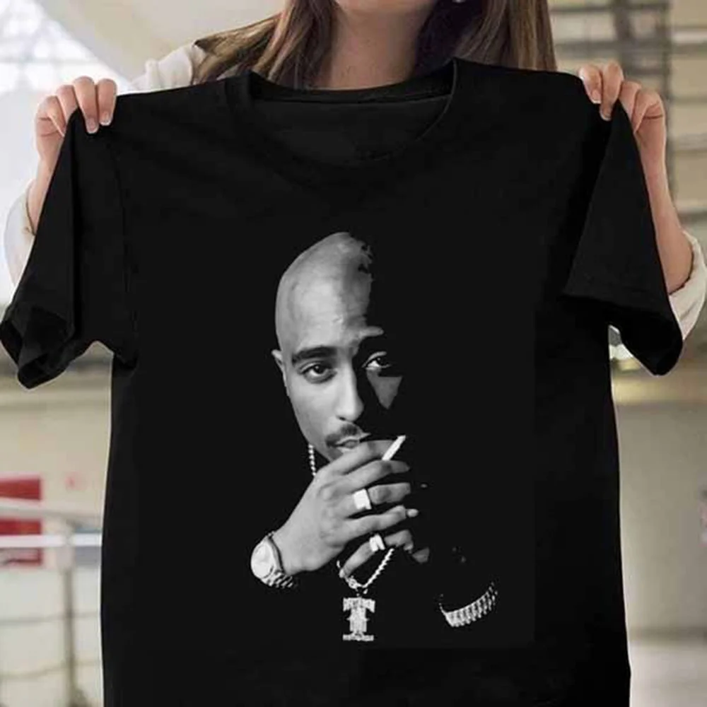 

CLOOCL Fashion Design Tupac 2Pac Cotton T-Shirt Mens Casual Tee Hip Hop Short Sleeve Round Neck Rap Music T-Shirt Drop Shipping