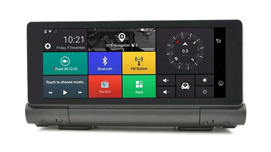 Anfilite 4G 6,86 ''Автомобильный gps навигатор ADAS Bluetooth Android 5,1 Навигатор Автомобильный с двумя камерами FHD 1080p черный ящик