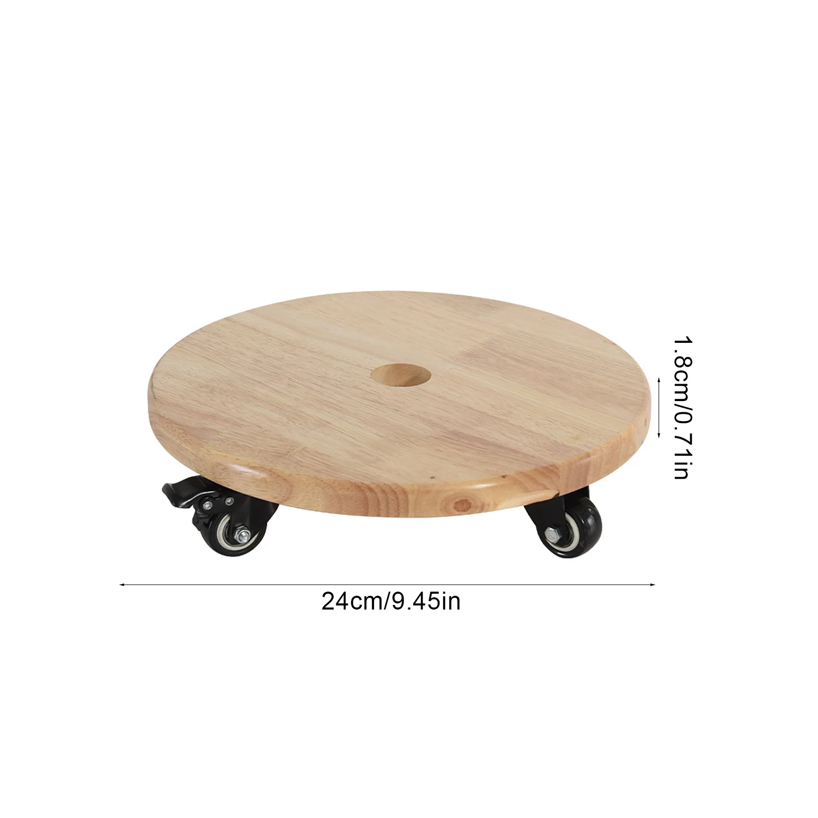 

Wooden Moving Flower Pot Stand With Wheels Lockable Patio Flower Pot Roller Round Plant Drain Holder