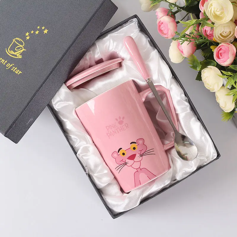 Мультяшная креативная керамическая чашка с крышкой ложка Студенческая для