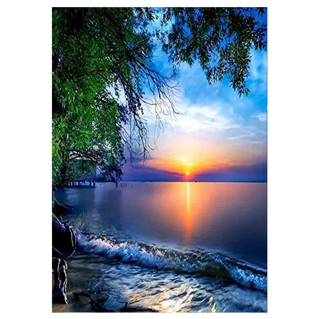 

5D Diamond Painting Sunset Scenery Embroidery Bridge Mosaic New Arrivals Home Decoration Handmade Gift for Living Room