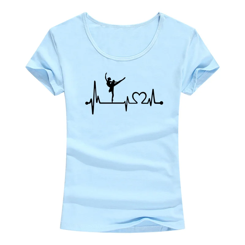 Женские футболки с принтом балерины танца сердцебиения новая мода 2021 футболка