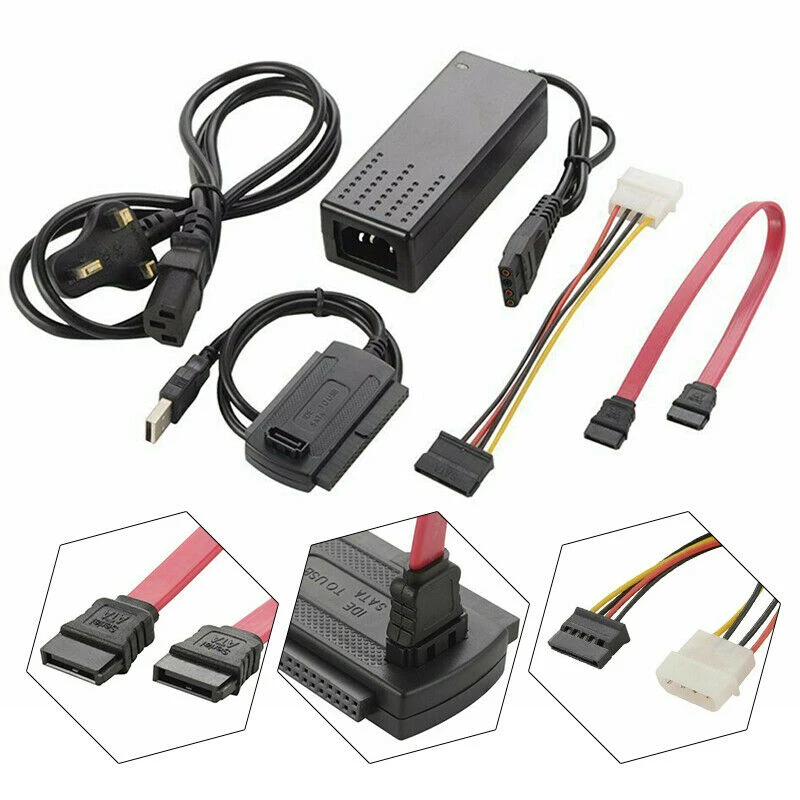 

Pohiks 1 комплект черный USB2.0 для IDE/SATA адаптер жесткого диска портативный 480 Мбит/с высокоскоростные адаптеры конвертер Кабель UK Plug