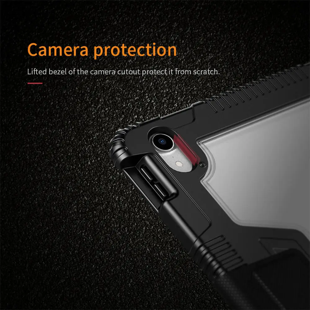 

For iPad Pro 11 inch Apple Tab Genuine Nillkin Business Magnetic Black Folding Stand Bumper Leather Case Cover Wake Sleep Clear