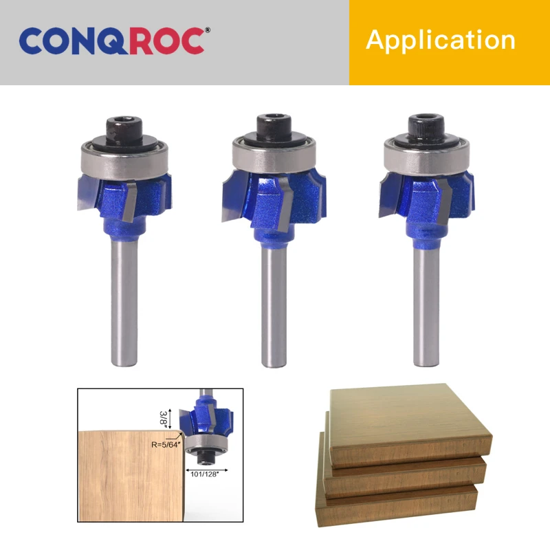 Комплект из 3 предметов 4 флейты круглый над Бисер фреза для отделки кромки биты