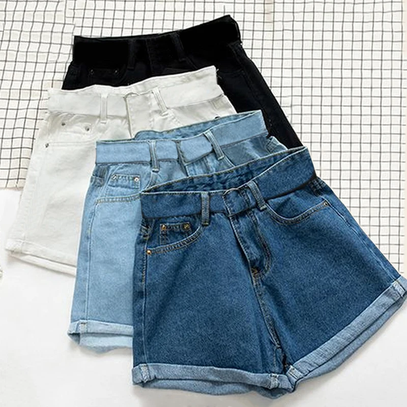 

High Waist Denim Shorts Women Summer New Style Loose Straight Leg Thin Curly A-line Wide Leg Hot Pants Women 2021