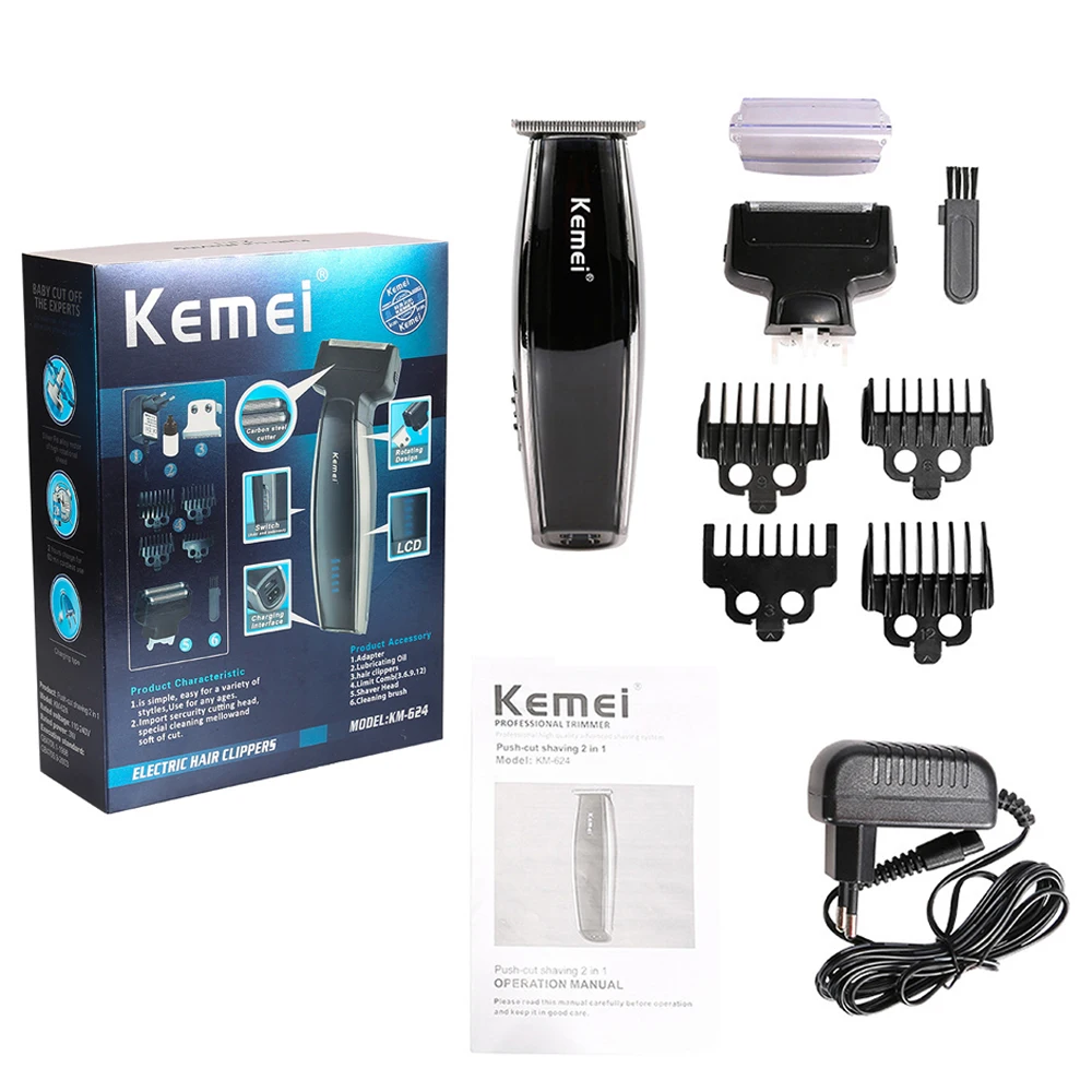 Kemei 624 беспроводные электрические машинки для стрижки волос профессиональная