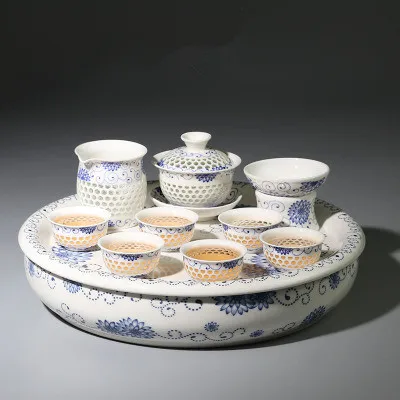 Сине-белые фарфоровые чайные наборы Цзиндэчжэнь керамический чайник домашняя