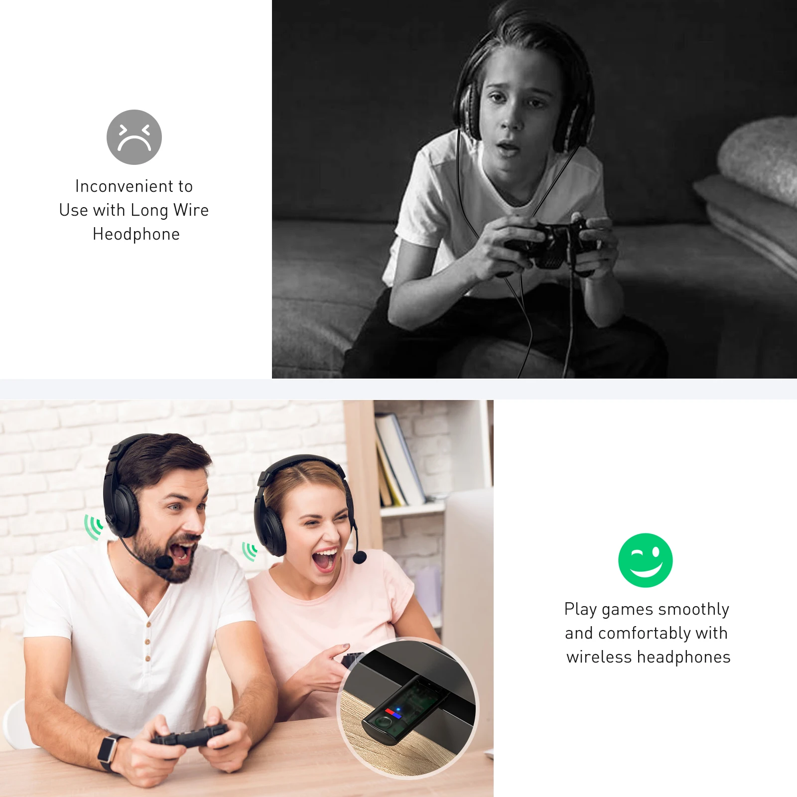 Беспроводной адаптер EDUP USB Bluetooth игровой аудиопередатчик с низкой задержкой Plug and