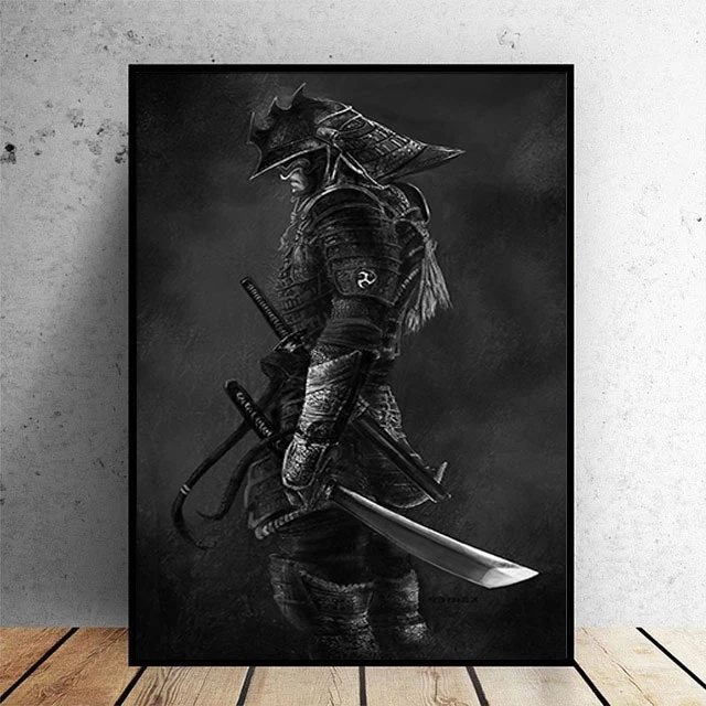 

Japanese Samurai Canvas Painting Modern Poster Wall Art Pictures Cuadros Living Room Hd Home Decoration Wall Stickers No Frame