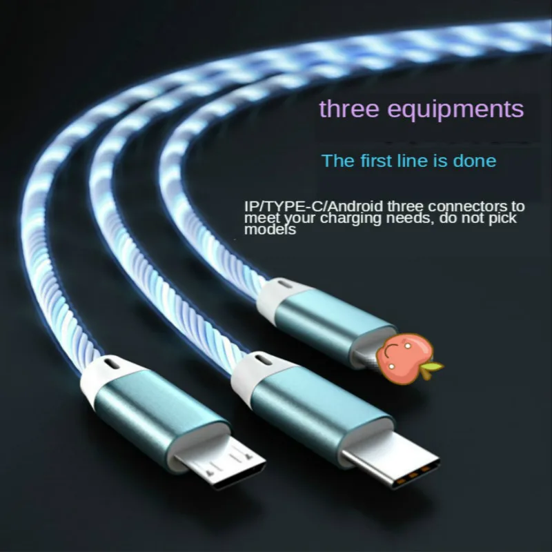 

3-в-1 цилиндрический ленточный кабель типа c для быстрой зарядки huawei P40 P30 для iPhone 12 11 для xiaomi для samsung