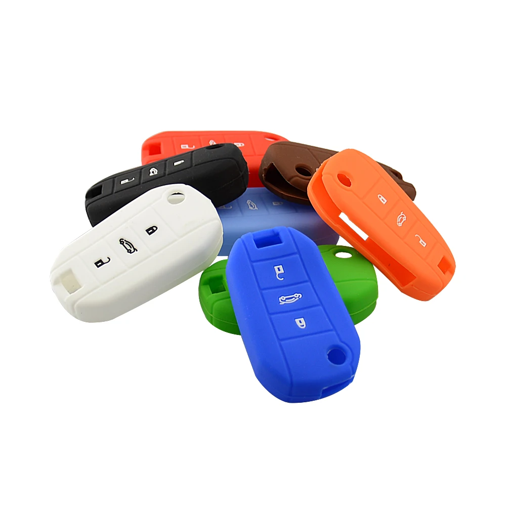 OkeyTech 3 кнопки силиконовый чехол для дистанционного ключа от машины крышка Peugeot 307