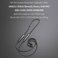 dr 30 bluetooth cable 5 0 aptx hd aac ear hook mmcx 0 75mm 2pin earphones upgrade cable bluetooth adapter for trn vx kz zsx zsn