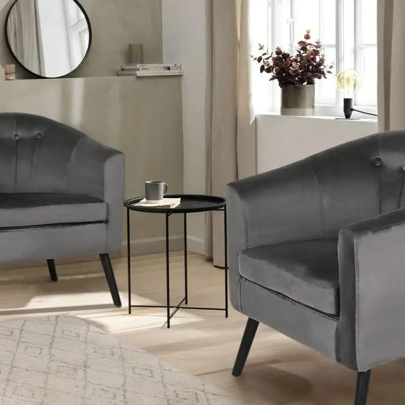 Льняной диван-стул в скандинавском стиле 4 кнопки минимализм 64*60*70 см стулья для