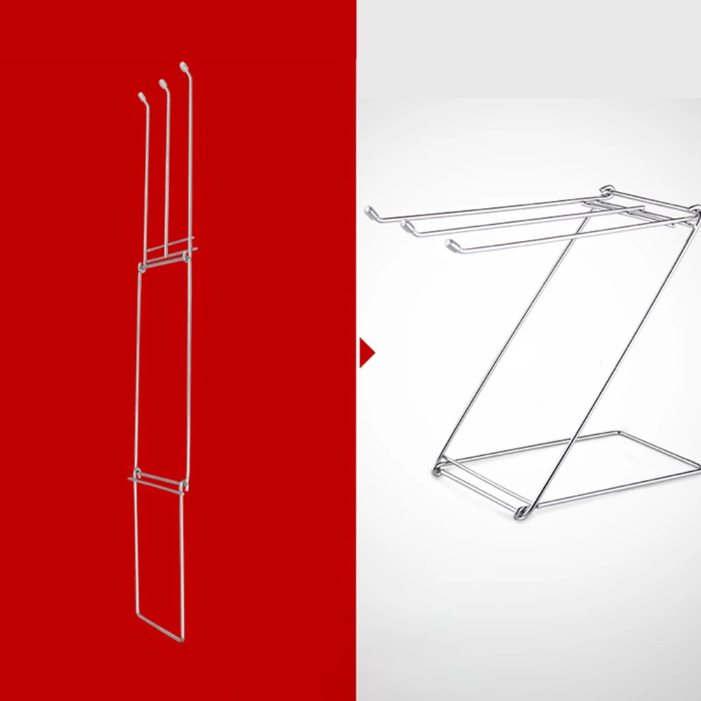 

Stainless Steel Towel Rack Rags Foldable Daily Life Space Saving Free Standing Rust Proof Durable