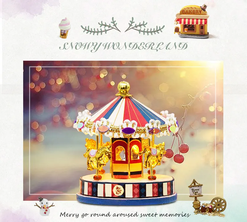 Roombox DIY Миниатюрный Музыкальный кукольный домик с деревянная мебель для дома С Пылезащитным покрытием детские игрушки Классический Рождественский подарок на день рождения
