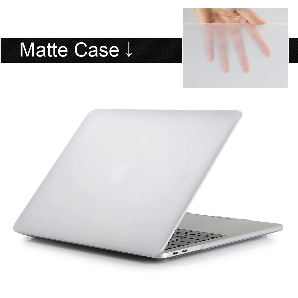 Matte Clear Прорезиненный Жесткий Чехол для клавиатуры+ защита экрана+ Пылезащитная заглушка для Apple Macbook Air Pro retina TouchBar 11 12 13 15 16" - Цвет: Matte Clear