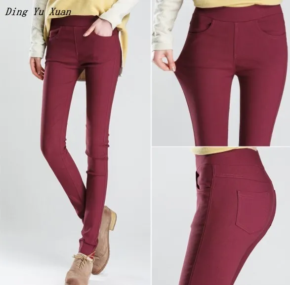 Black White Red Blue Stretch Skinny Leggings Women Spring Thin Pants Slim Legging Casual Elastic High Waist Pencil Pants Female