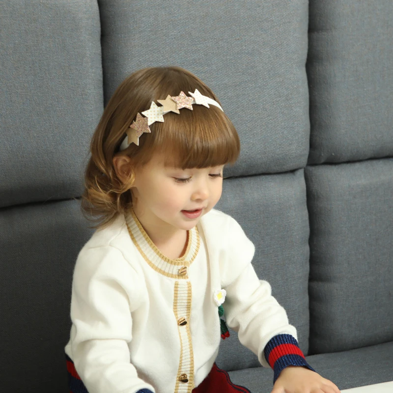 Newest Baby Headband Infant Girls Round Ear Golden Polka Dots Hairband Hairpins Kids Menina Head Bandage Hair Accessories | Детская