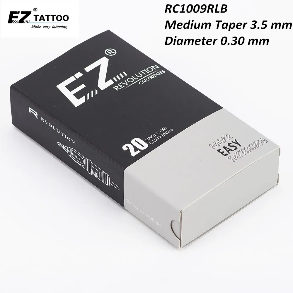 RC1009RLB EZ Revolution тату картридж #10 (0 30 мм) круглые Подводные иглы для и перманентного