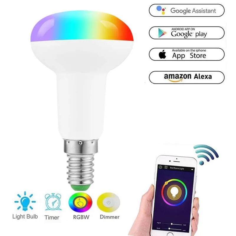 

LED RGB Color Changing Lamp WiFi Smart Light Bulb Voice Control Smart Light Bulb Work With Alexa Google Home Smart Life 6W E14
