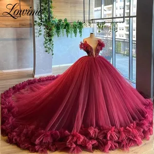 Пышные платья для выпускного вечера винного красного цвета, тюлевые пышные платья 2021, пышное праздничное платье принцессы, вечерние платья на заказ, размера плюс